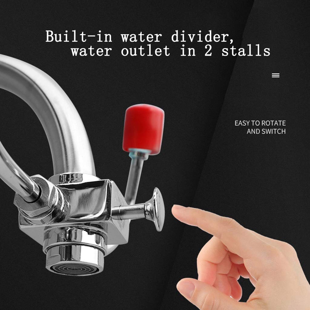 BBGS Stainless Steel Dual-Use Eye Wash Station - Single/Double Port Emergency Eye Washer with Rotating Design for Laboratories & Workplaces | First Aid Safety Equipment for Chemical Splash Protection