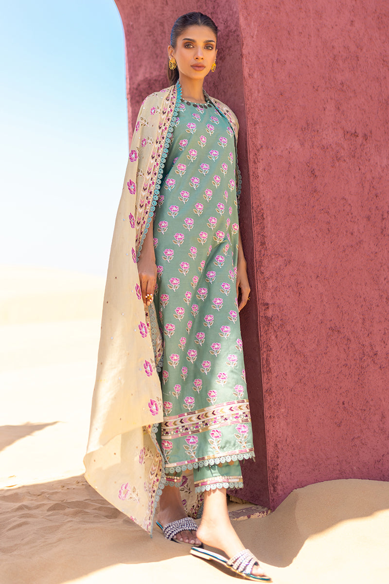 Chartreuse Gold 3-Piece Embroidered Lawn Suit for Women | Elegant Pakistani Formal Wear | Perfect for Weddings, Parties & Special Occasions
