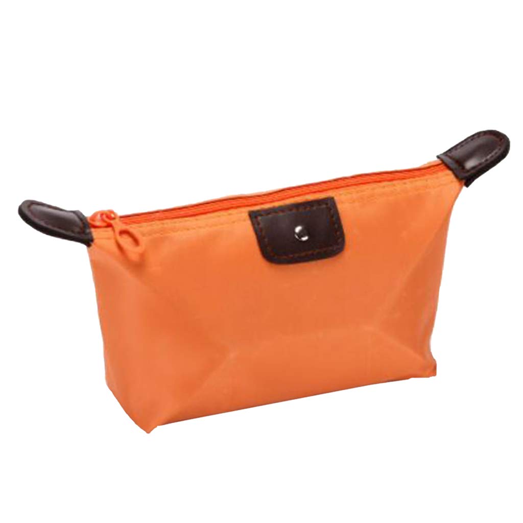 Waterproof Makeup Bag Travel Cosmetic Pouch - Orange Pencil Case for Toiletry & Beauty Essentials | Perfect for Travel, Gym, and Daily Organizer