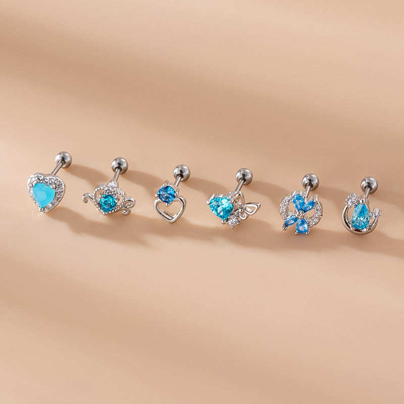 20G Heart-Shaped Hypoallergenic Stainless Steel Tragus & Conch Piercing Studs | Cartilage Earrings for Sensitive Ears | Perfect for Daily Wear & Special Occasions