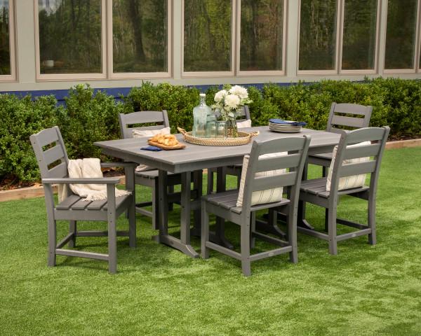 Polywood Farmhouse 37 x 72 Inch Outdoor Dining Table - Weather-Resistant & Durable for Patio, Garden, and Backyard Entertaining