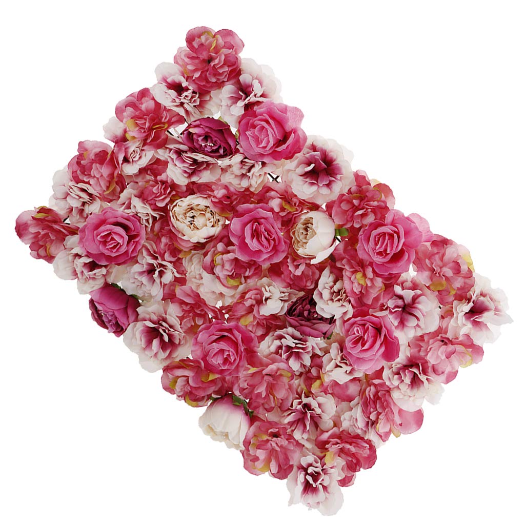 Premium Artificial Rose Flower Panels - Wedding Venue Background & Pillar Decor in Elegant Gradient Rose Red | Perfect for Wedding Ceremonies, Bridal Showers & Event Decorations