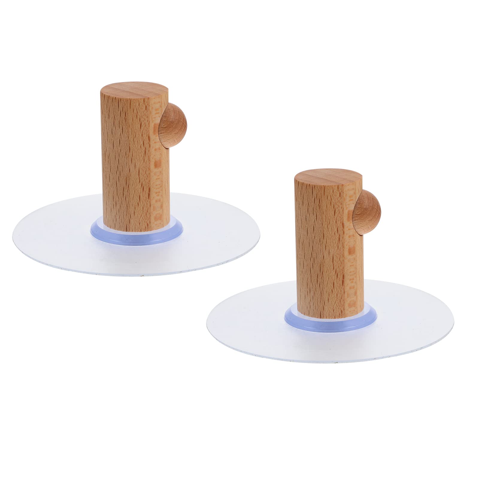 LUOZZY 2-Pack Wooden Wall Hooks for Hanging Clothes, Coats & Accessories - Natural Wood Wall Mounted Hooks for Bedroom, Entryway & Bathroom Organization