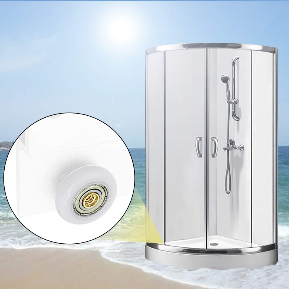 Premium Shower Door Rollers Replacement - Heavy Duty Sliding Glass Door Wheels for Bathroom Pan - Ultra Quiet Pulleys with Strong Load Bearing Capacity - Perfect for Home Renovation & Bathroom Upgrades