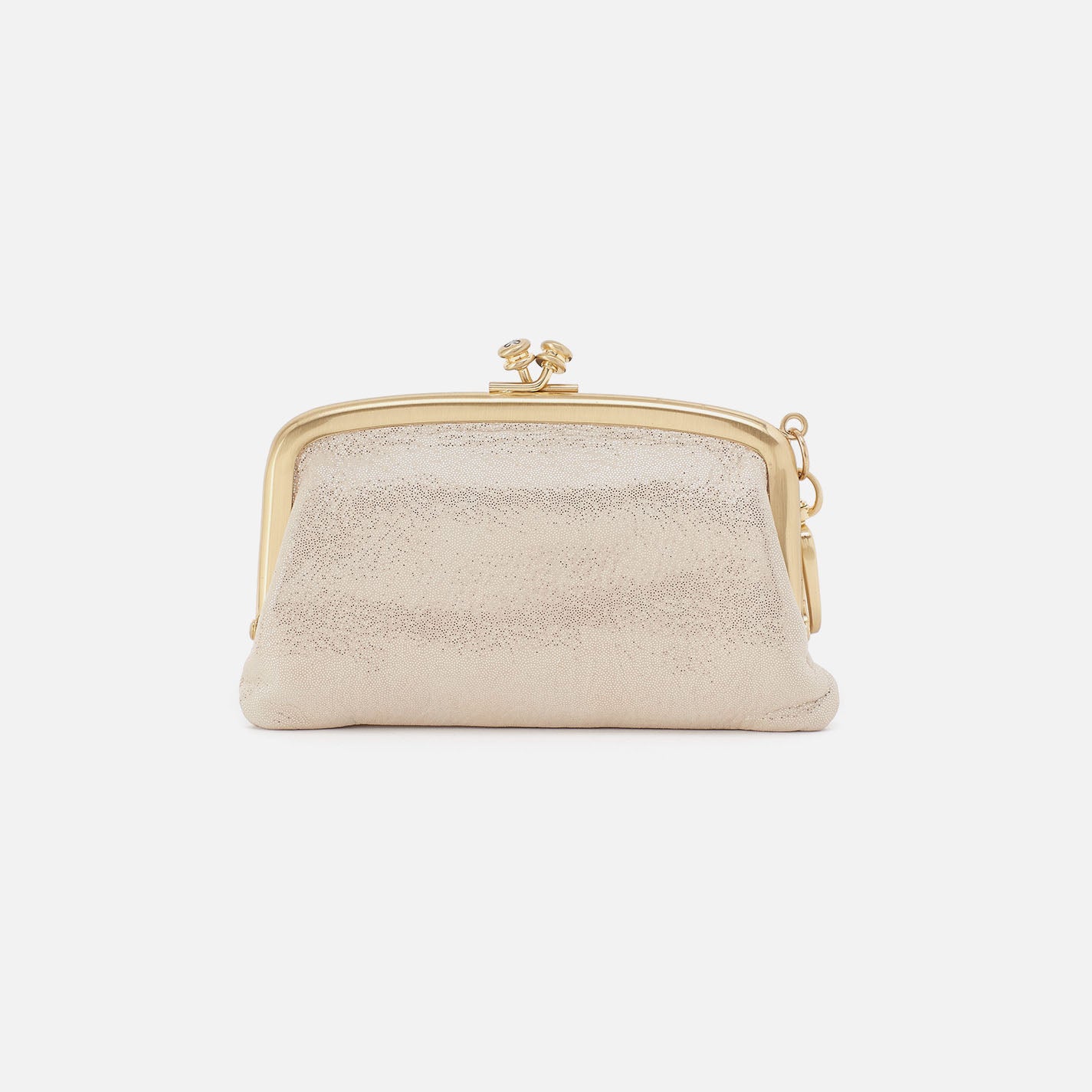Metallic Leather Cheer Frame Pouch in Sand Shimmer - Perfect for Cheerleading Competitions, Team Events & Sports Accessories Storage