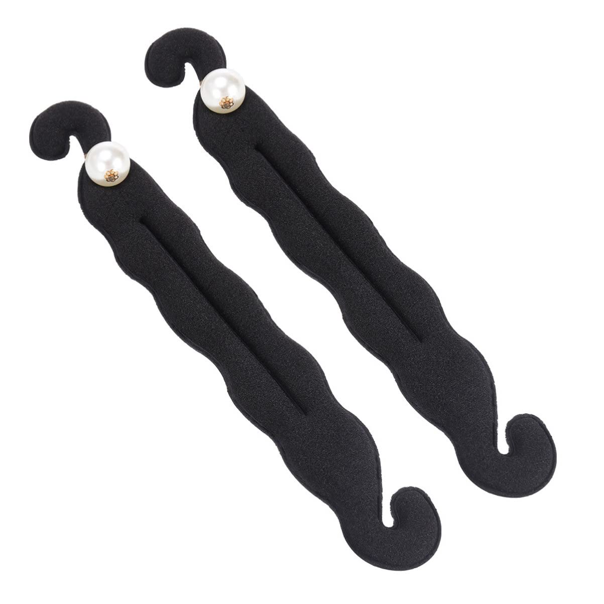 SOLUSTRE 2-Pack Pearl French Bun Maker - Hair Styling Tools with Foam Sponge for Ponytail, Chignon & Updo Hairstyles - Perfect for Weddings, Parties & Everyday Elegant Looks