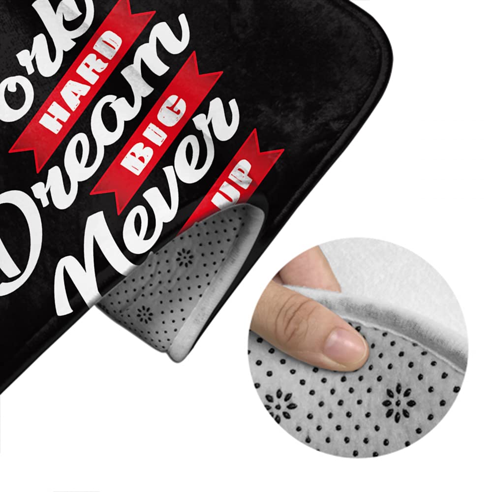 WONDERTIFY Motivational Bathroom Rug Set - 3 Piece Non-Slip Bath Mat, Contour Mat & Toilet Lid Cover with Inspirational Quotes (Black) - Perfect for Home Decor, Bathroom Safety and Daily Inspiration