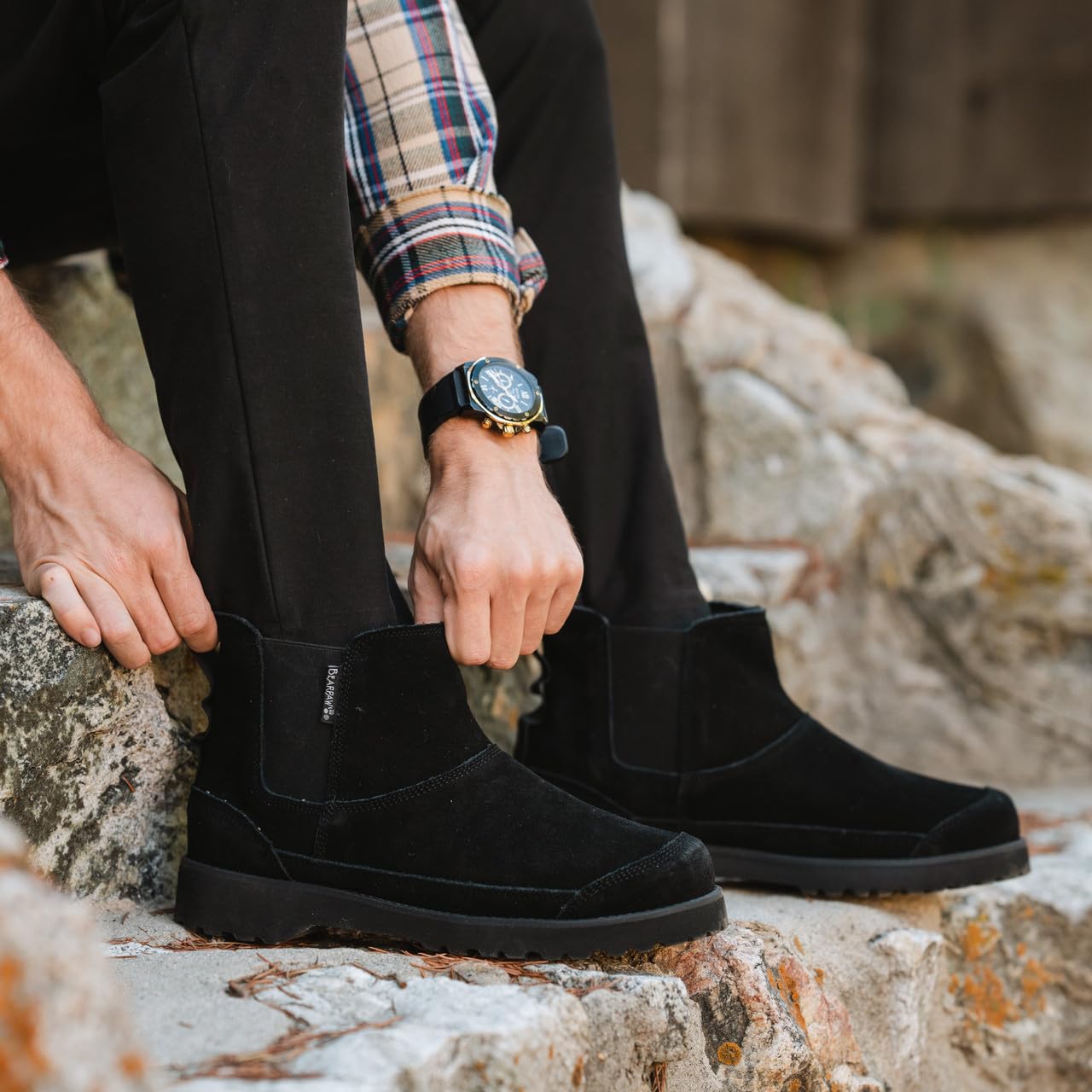 BEARPAW Men's Nick Boot - Classic Suede Winter Boots for Men | Comfortable & Warm Snow Boots | Perfect for Hiking, Outdoor Activities & Cold Weather