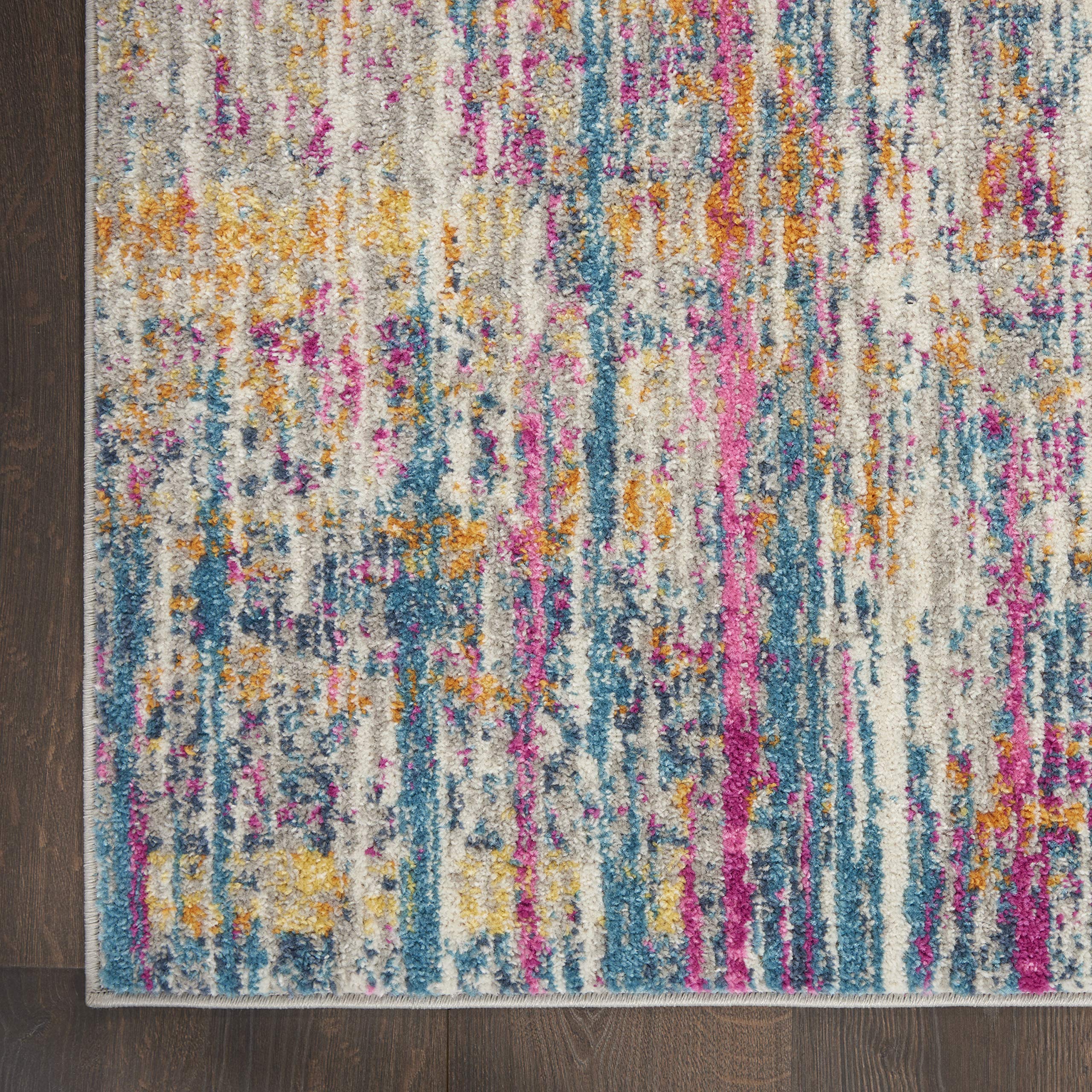 Nourison Passion Abstract Ivory/Multi 2' x 6' Area Rug - Easy Cleaning, Non-Shedding, Soft & Durable - Perfect for Bedroom, Living Room, Dining Room & Kitchen Decor | Home & Office Use