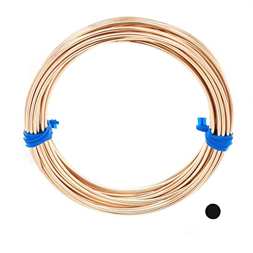 14K Yellow Gold Filled Wire 19 Gauge Round Dead Soft - 15FT Craft Wire for Jewelry Making, DIY Beading & Wire Wrapping | Made in USA | Premium Quality Gold Filled Wire for Necklaces, Bracelets & Earrings