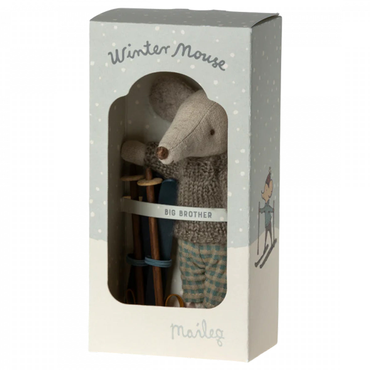 Big Brother Winter Mouse with Ski Set - Adorable Plush Toy for Kids & Collectors - Perfect for Christmas Gifts, Winter Decor & Themed Parties