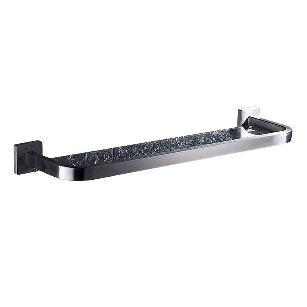 Stainless Steel Bathroom Shelf - Wall Mounted Single Layer Glass Cosmetic Storage Rack for Mirror Front (60.5cm) - Perfect for Organizing Toiletries, Makeup & Skincare Products in Modern Bathrooms