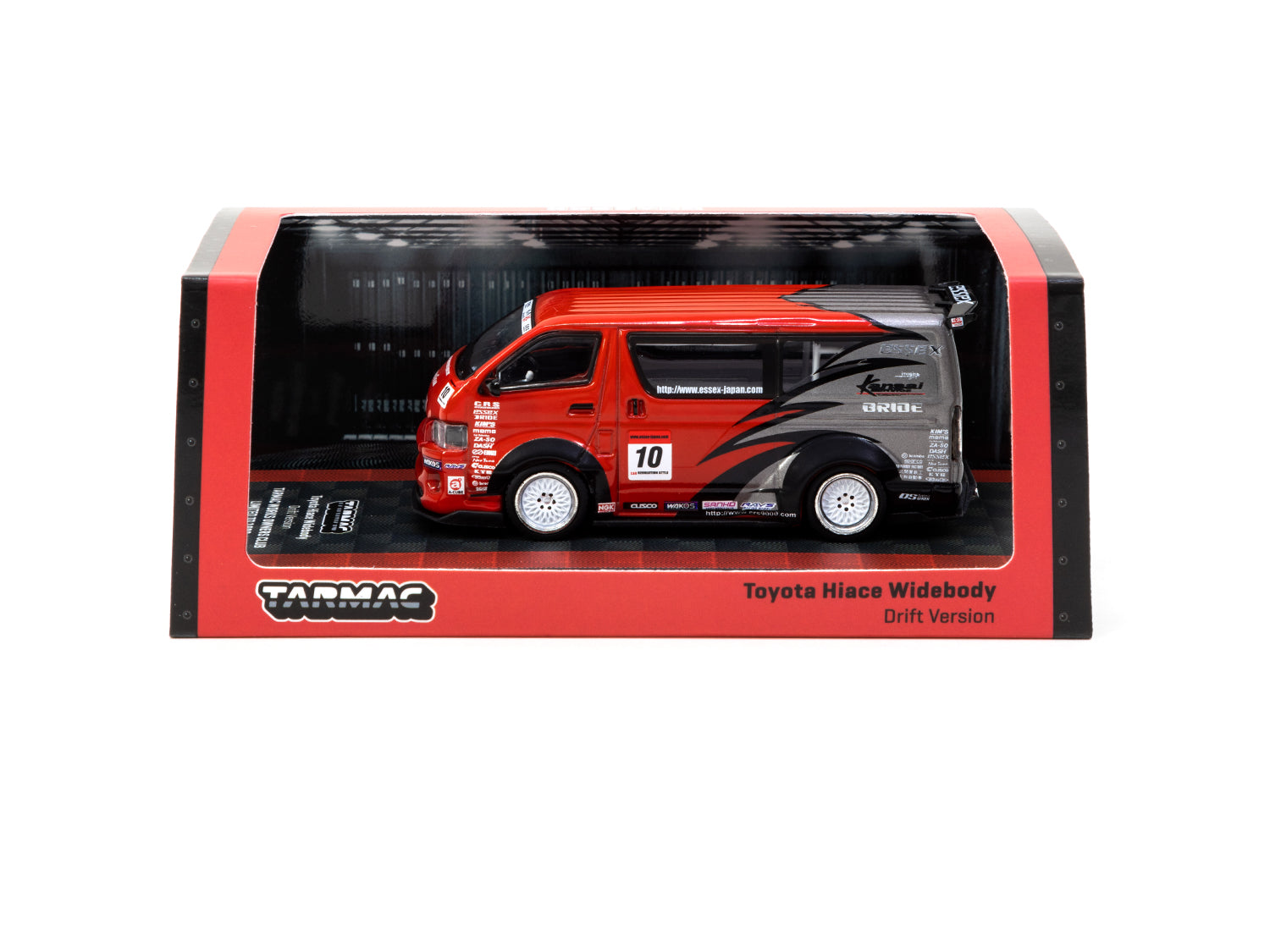 Tarmac Works 1/64 Toyota Hiace Widebody Drift Version Diecast Model Car - Limited Edition TWOC 2021-22 Membership Exclusive - Perfect for Collectors & Drift Racing Enthusiasts | Display, Racing Scenes & Gift Giving
