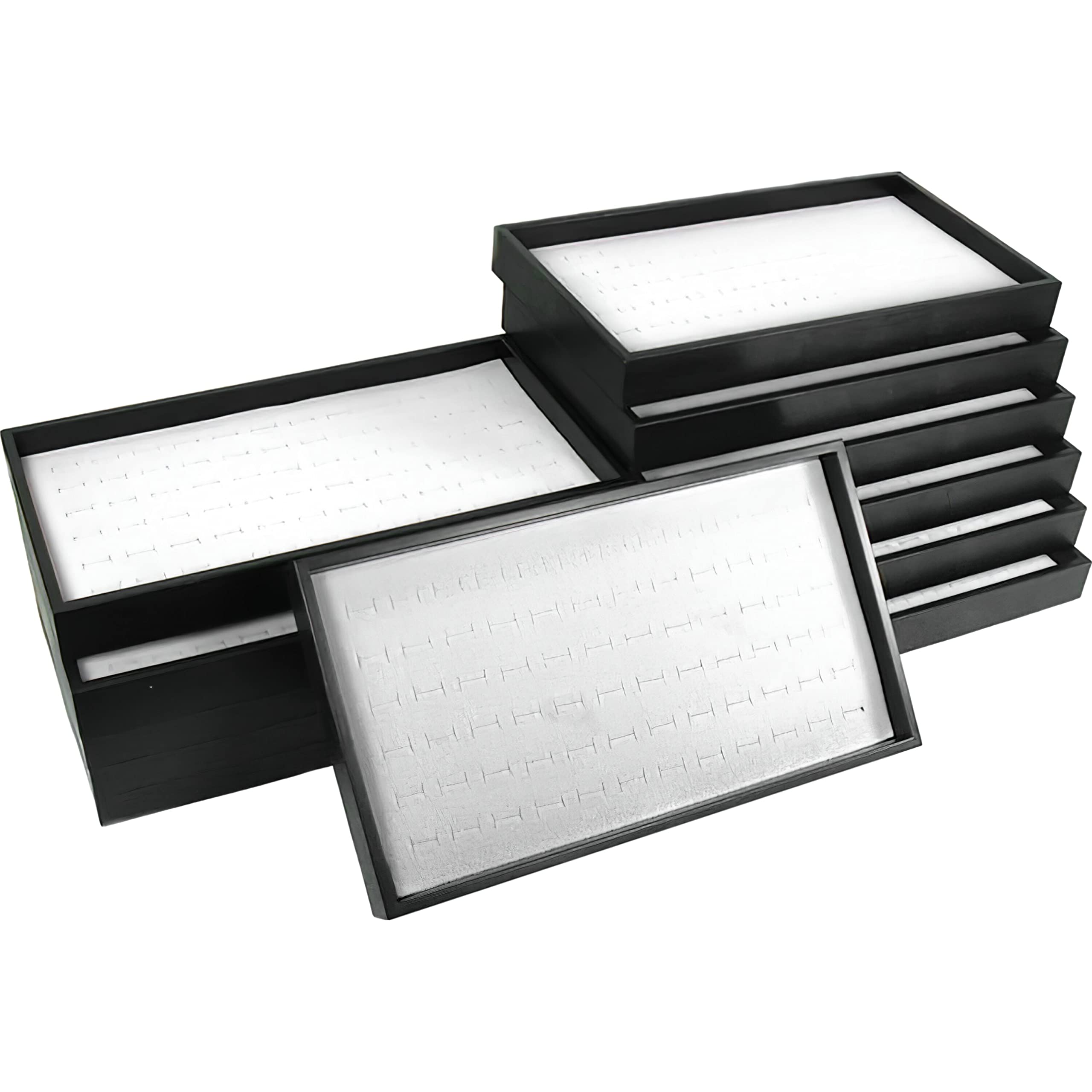 FindingKing 12-Slot Gray Ring Display & Travel Tray - Jewelry Organizer for Retail Stores, Wedding Rings, and Travel Accessories