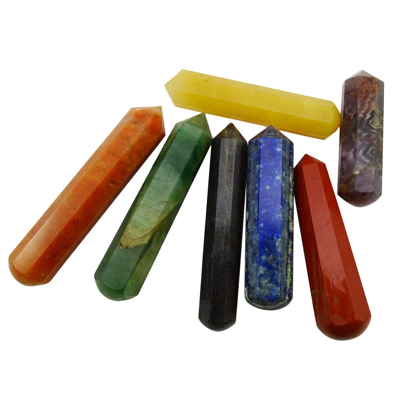7 Chakra Healing Stone Wand - Energy Charged Reiki Crystal for Meditation, Yoga & Spiritual Balance | Harmonize Multistone Wand for Chakra Alignment & Positive Energy
