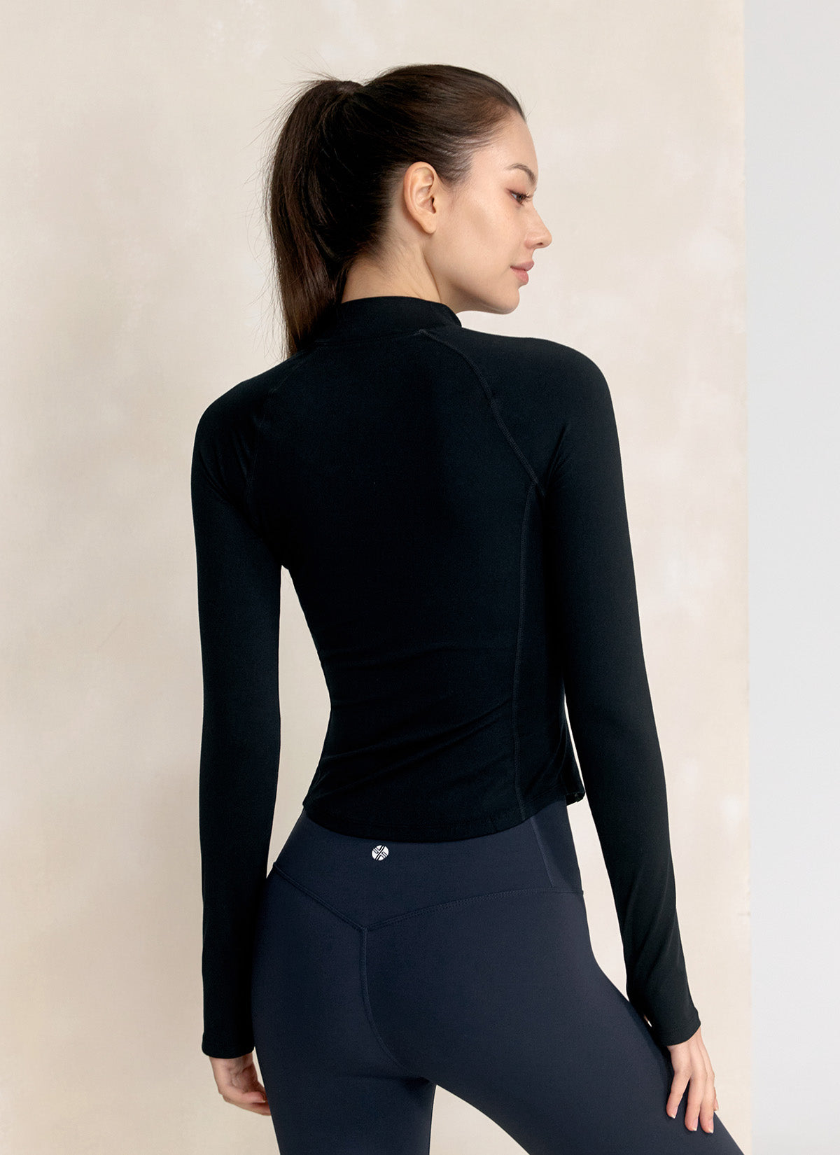 Stylish Peach Mock Neck Long Sleeve Top for Women - Perfect for Office Wear, Casual Outings & Fall Layering