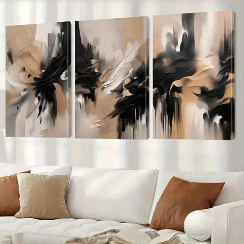 3-Piece Abstract Canvas Wall Art Set - 60x90cm Framed Prints | High-Quality Australian Made Ready-to-Hang Wall Decor for Living Room, Bedroom & Office