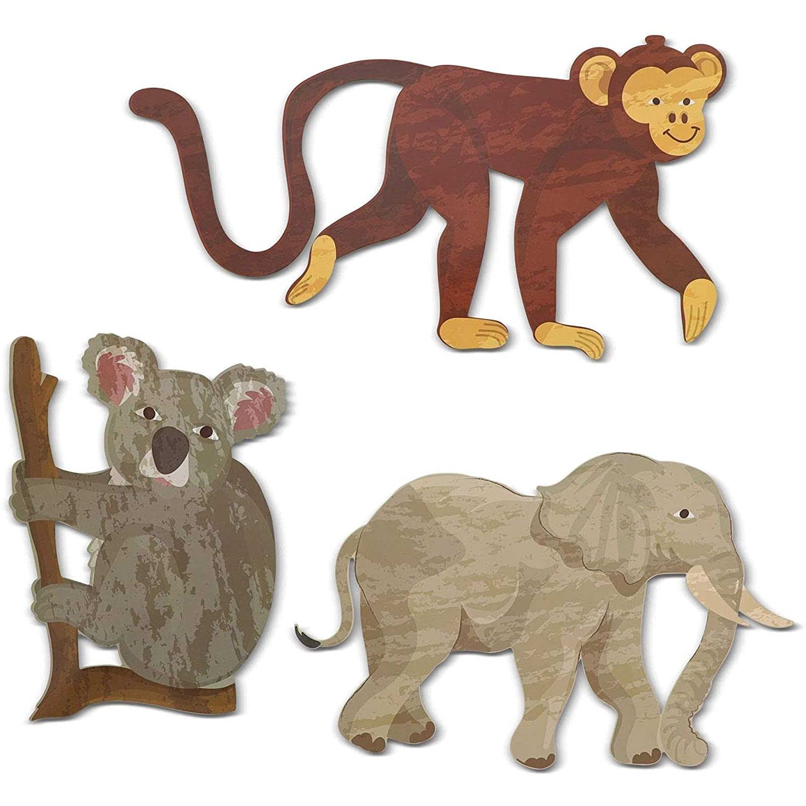 BLUE PANDA Jungle Safari Animal Paper Cutouts (12-Pack) - Wild Animal Craft Decorations for Kids Birthday Party, Baby Shower & Classroom Decor | DIY Jungle Theme Party Supplies