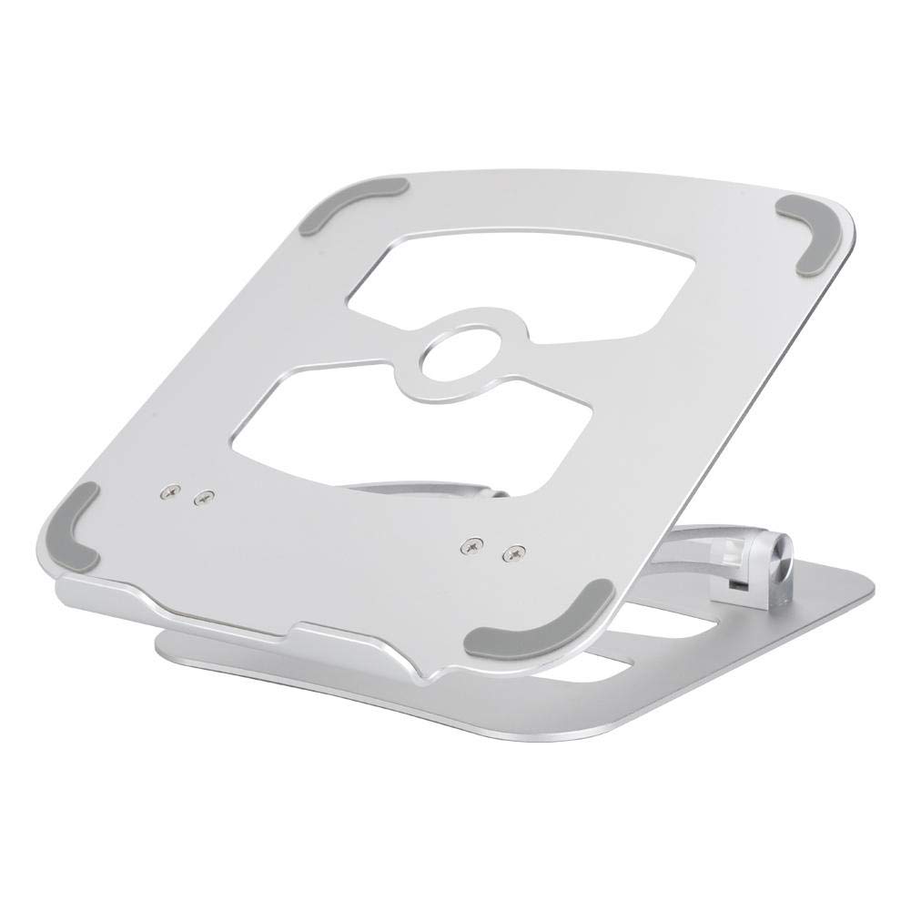Zopsc Adjustable Aluminum Laptop Stand with 3D Curved Surface & Anti-Skid Silicone for 11-17 Inch Laptops (Silver) - Perfect for Home Office, Gaming, and Ergonomic Workspaces
