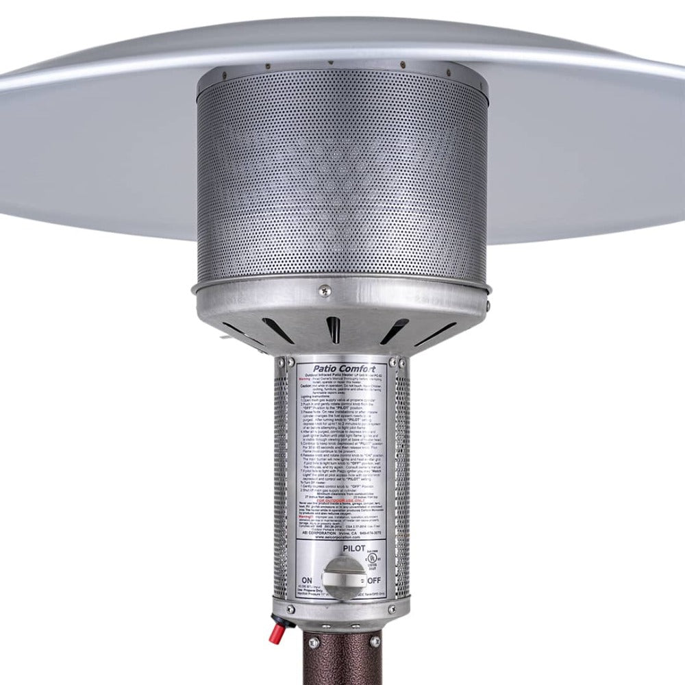 Portable Natural Gas Patio Heater - Bronze Outdoor Heater with Adjustable Heat (NPC05AB) for Backyard, Deck, and Garden Warmth
