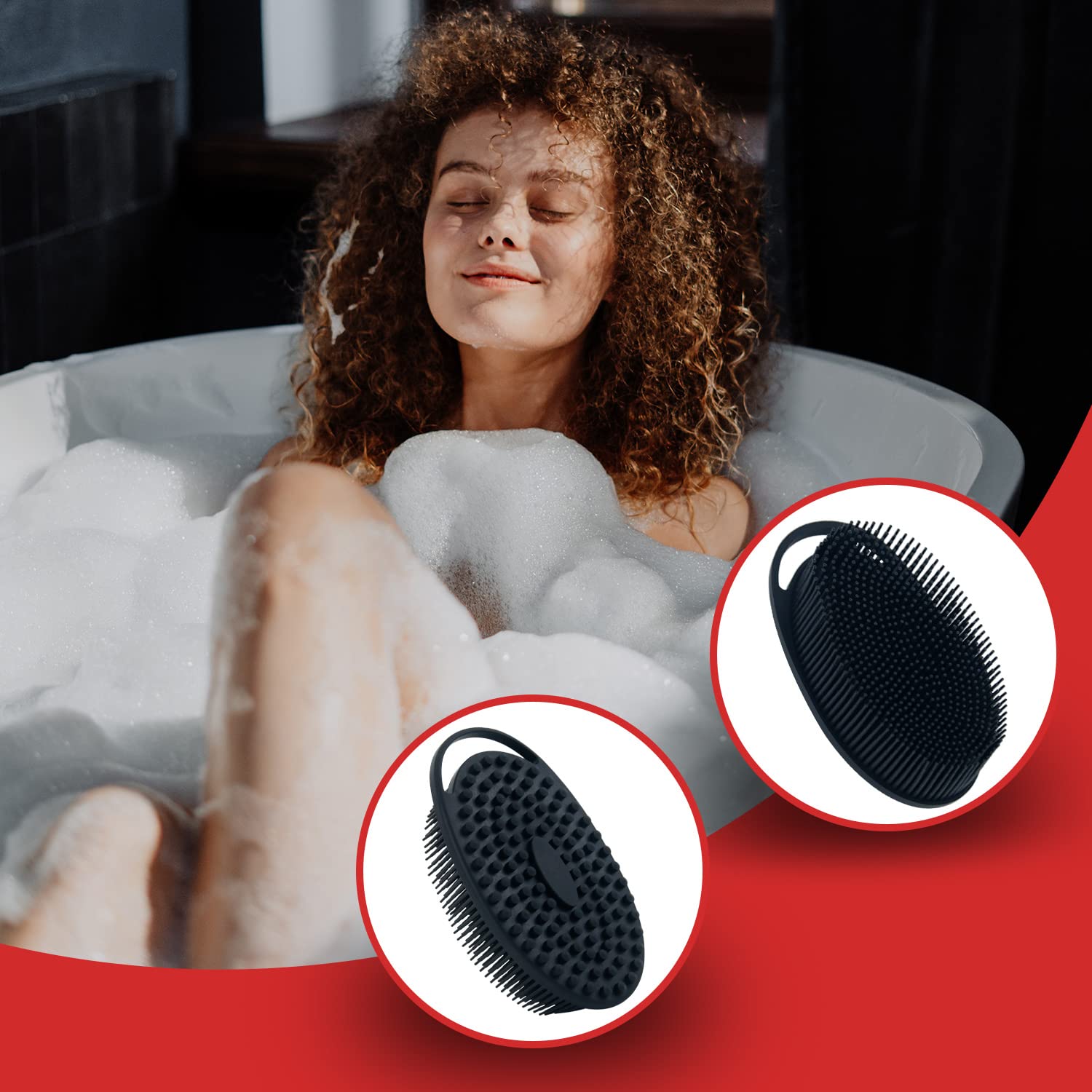 Exfoliating Silicone Body Scrubber & Loofah - Shower Brush for Deep Cleansing - Men & Women Skin Care - Perfect Gift for Dad - Ideal for Daily Shower, Spa & Exfoliation Routine