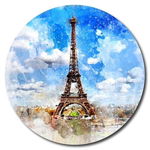 Waterproof Paris Themed Sandstone Coasters Set of 4 - Elegant French Cafe Style Drink Coasters for Coffee Table, Bar, Home Decor & Gift Giving