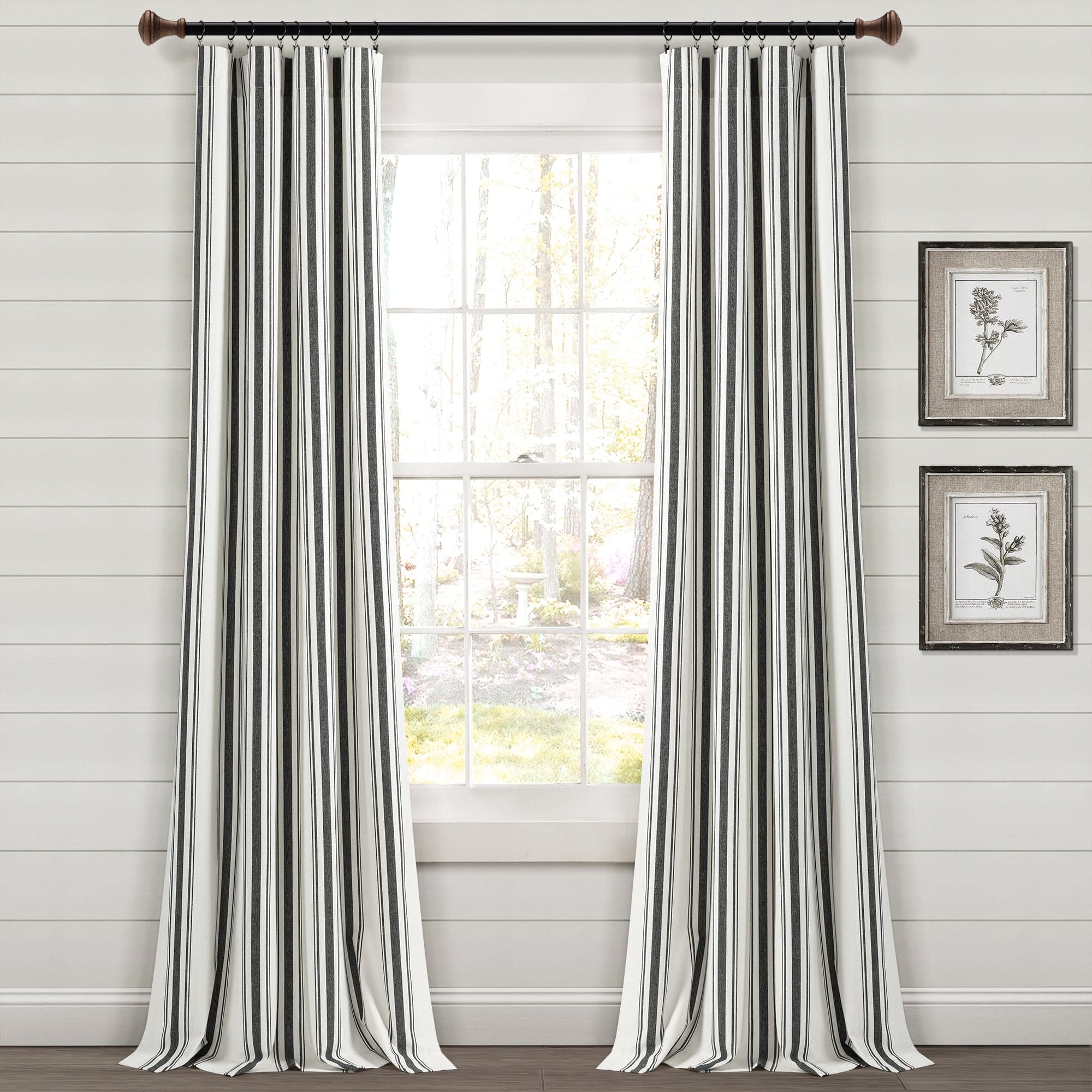 Farmhouse Stripe Yarn-Dyed Recycled Cotton Blend Window Curtain Panel Set - Blackout Thermal Insulated Drapes for Living Room, Bedroom & Nursery (2 Panels, 52x84 Inch) - Perfect for Rustic, Modern & Farmhouse Home Decor