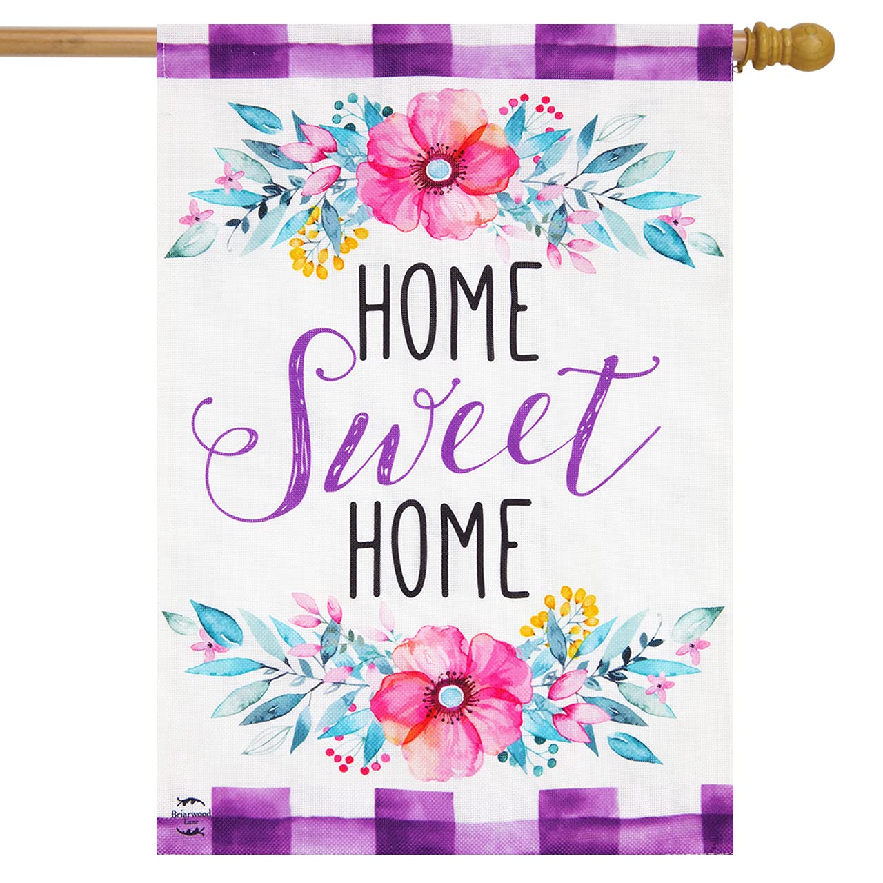 Floral Home Sweet Home Spring Burlap House Flag 28