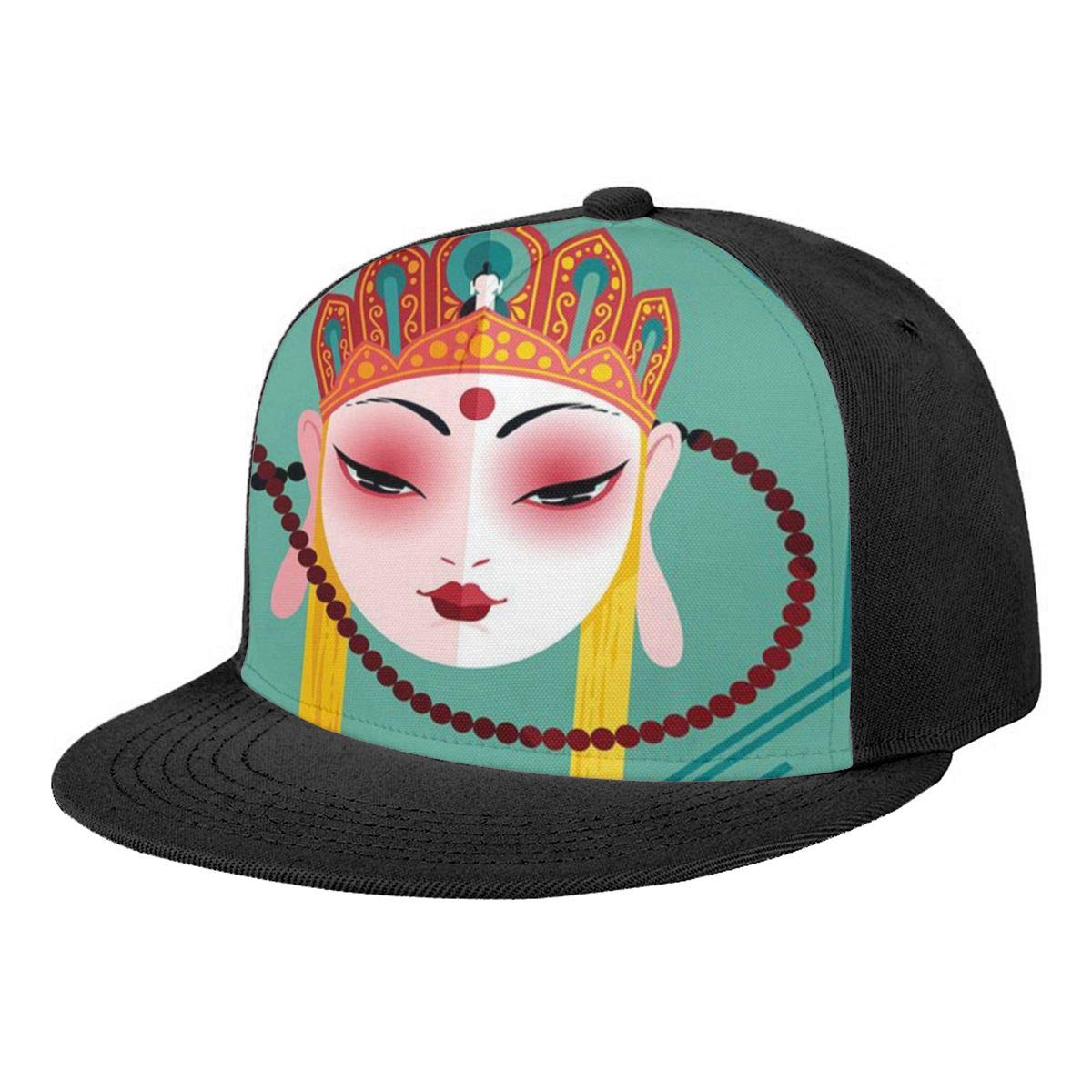 Tang Sanzang Baseball Cap - Adjustable Snapback Trucker Hat with Flat Brim, Chinese Art Inspired Hip Hop Fashion Accessory - Perfect for Cosplay, Streetwear, and Anime Conventions