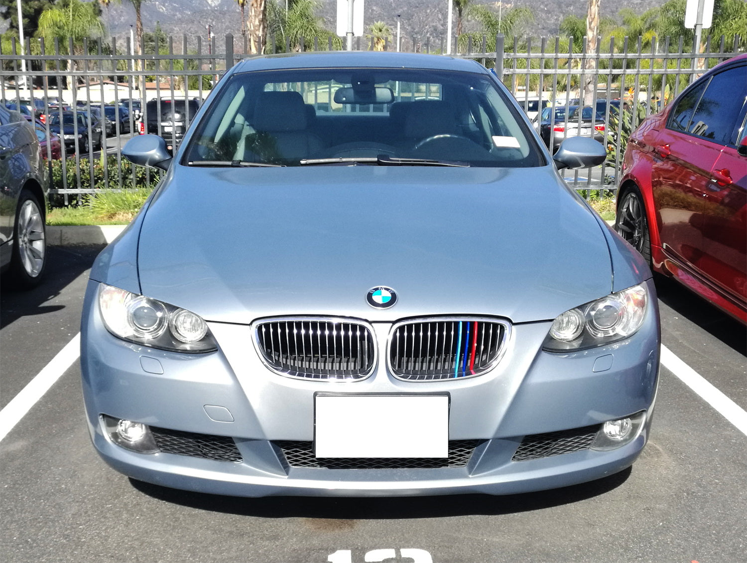 BMW E92 E93 3 Series Coupe M Color Grille Insert Trims (2007-2010) - 14 Beam Design | Upgrade Your Front Grille for Sporty Look & Enhanced Style | Perfect for Car Enthusiasts & Custom Modifications