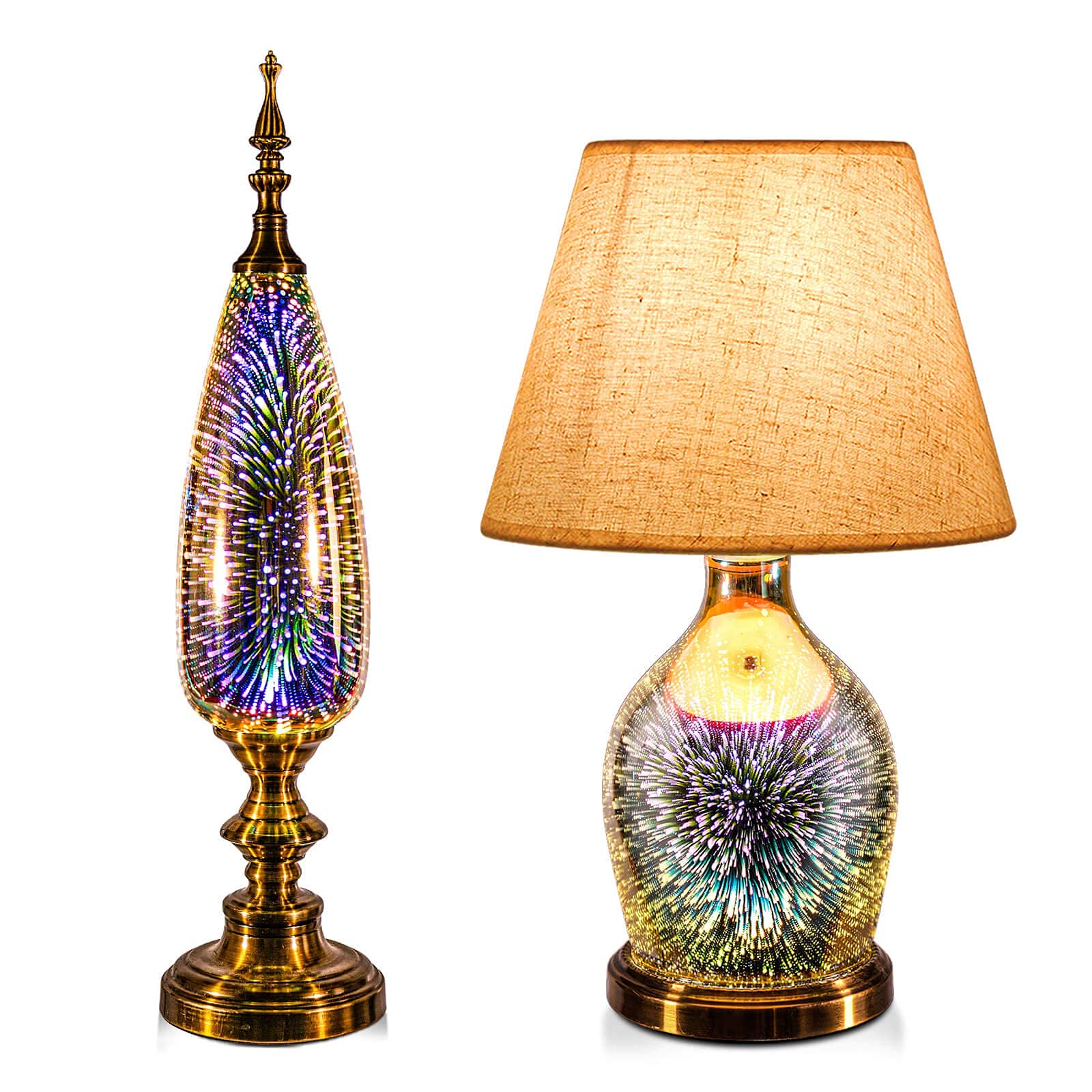 Porseme Modern Table Lamp with Pillar and Vase Set - Includes LED Bulbs - Perfect for Bedroom Nightstand, Living Room Decor, and Office Lighting