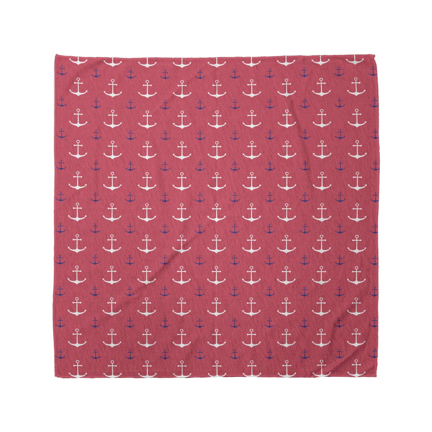 Ambesonne Anchor Bandana - Symmetric Nautical Design Unisex Head Scarf & Neck Tie for Men Women | Perfect for Beach, Boating, Fishing & Outdoor Activities