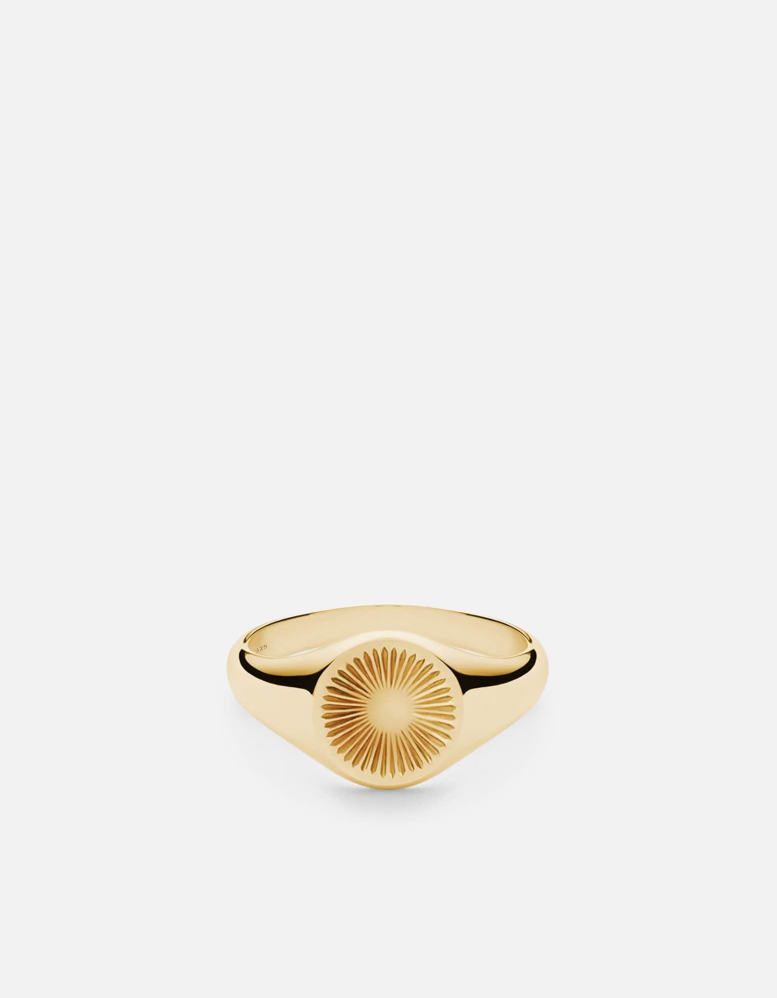 Solar Signet Ring for Men & Women - 14K Gold Vermeil - Elegant & Durable Jewelry - Perfect for Weddings, Parties & Everyday Wear