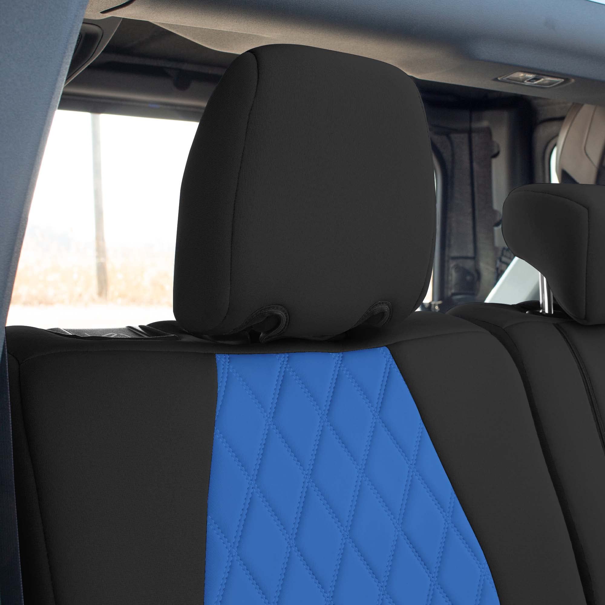 **FH Group Custom Fit Neoprene Seat Covers for 2021-2022 Ford Bronco Full Size SUV – Waterproof & Durable Neosupreme Seat Protectors – Full Set Blue – Perfect for Off-Roading & Daily Commutes**