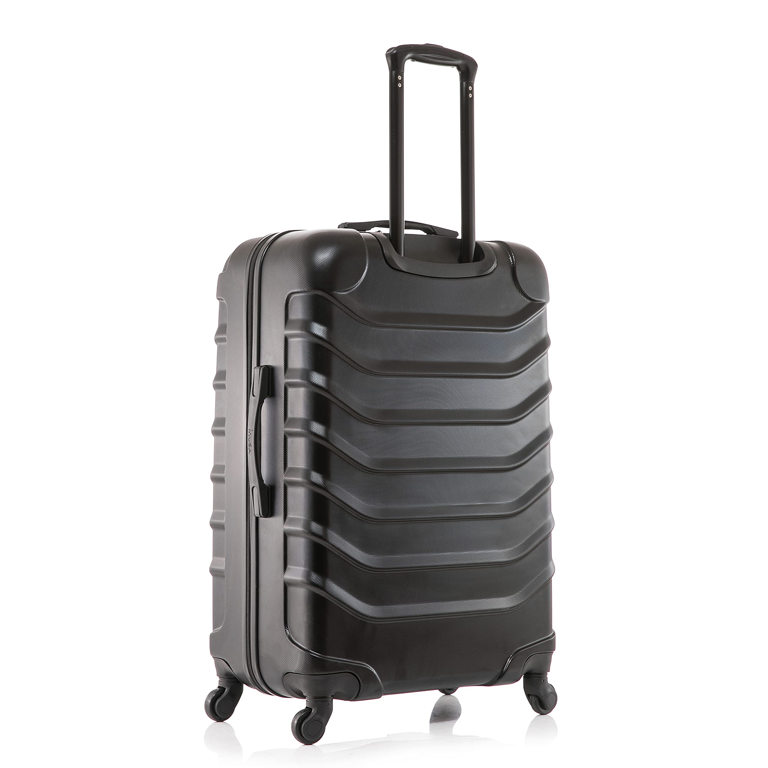 InUSA ENDURANCE 3-Piece Hardshell Luggage Set with Spinner Wheels - 20in, 24in & 28in Lightweight Durable Suitcases for Travel - Black Carry-On & Check-In Bags for Business Trips, Vacations & Family Getaways
