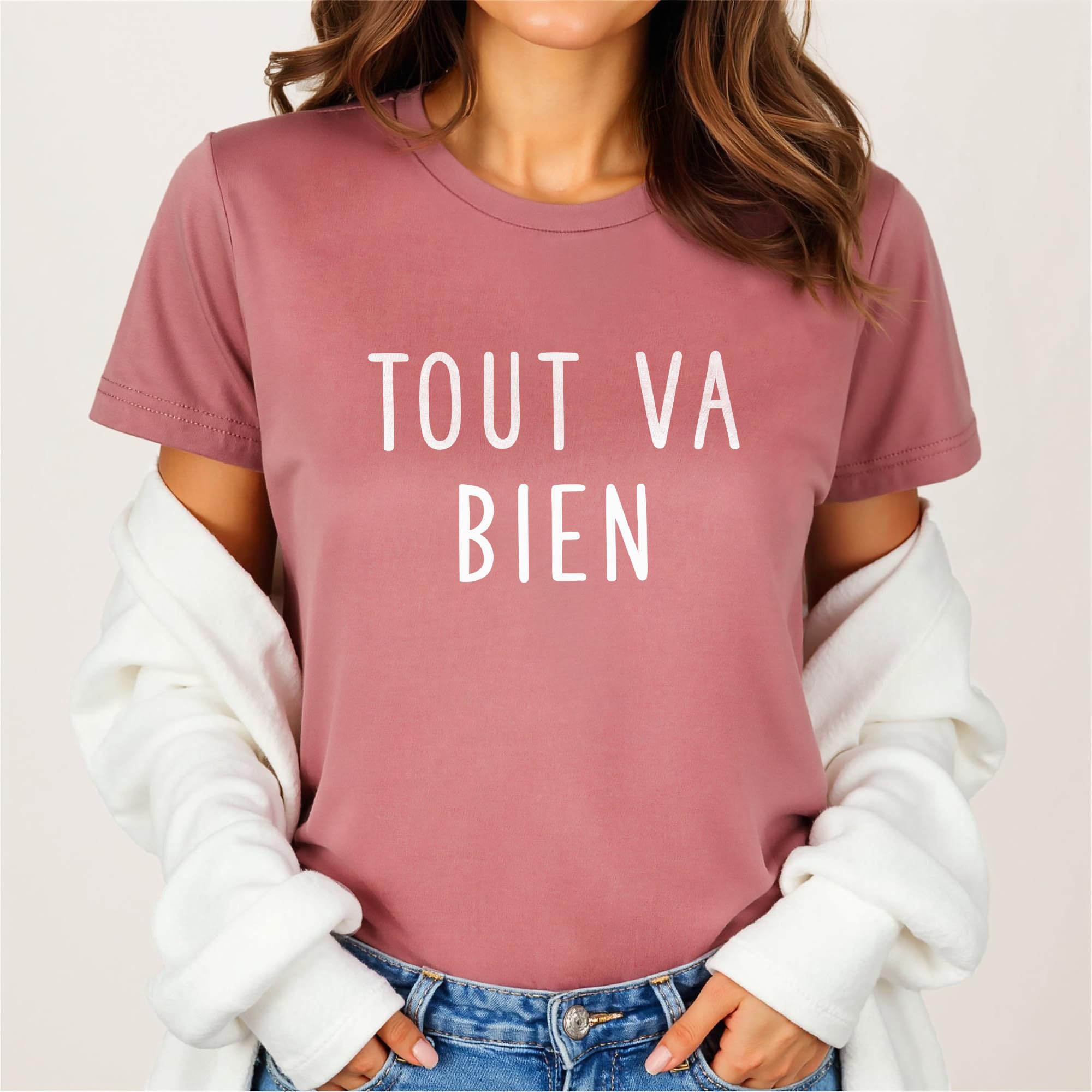 French Shirt - Tout Va Bien Shirt - Everything Is Fine - Bonjour Shirt - France - C'est la Vie Shirt - Paris Shirt - Softstyle Unisex Shirt