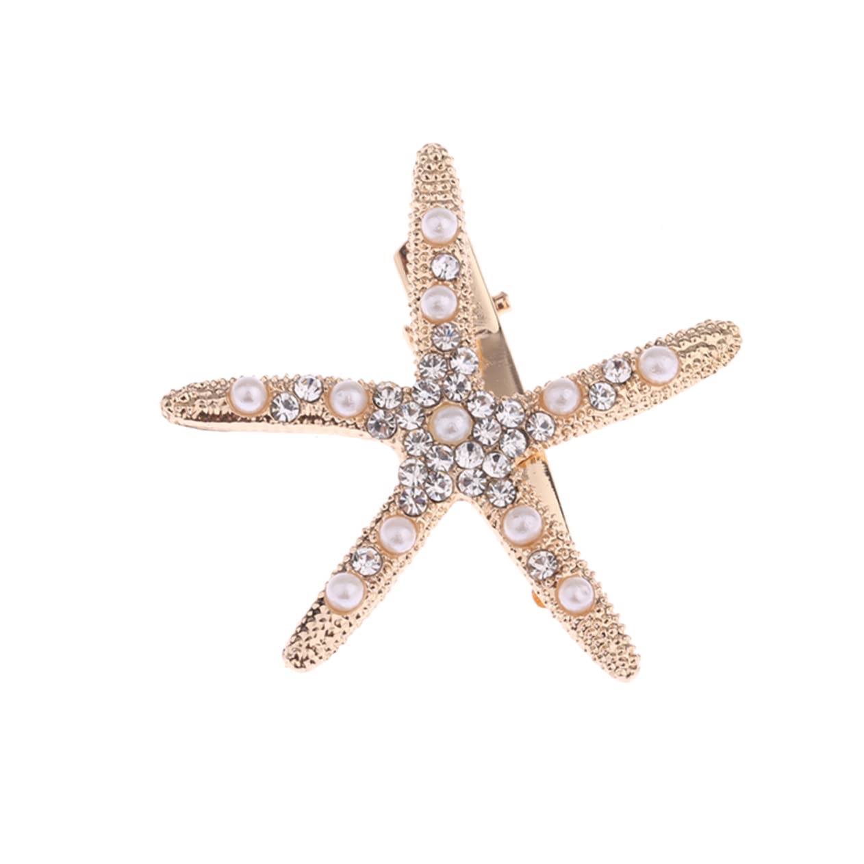 Lurrose 2pcs Rhinestone Hair Barrettes for Women & Girls - Pearl Bridal Hair Clips, Duckbill Hair Pins, Golden Mermaid Side Clips for Weddings, Prom, Parties & Special Occasions