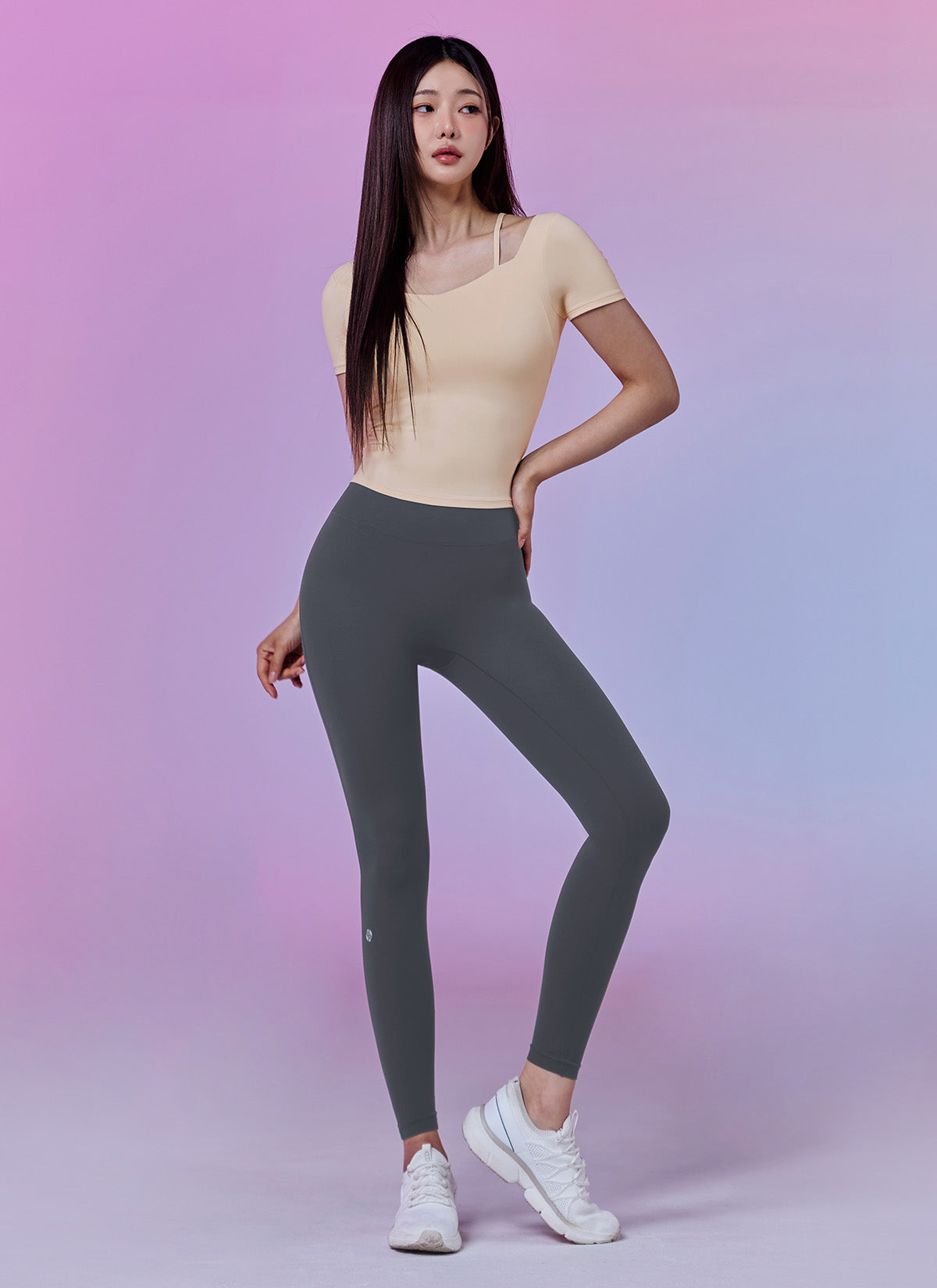 High Waist Yoga Pants for Women - Another Label Fit Revolution Leggings in Night Gray | Tummy Control Workout Leggings for Running, Gym & Lounge Wear