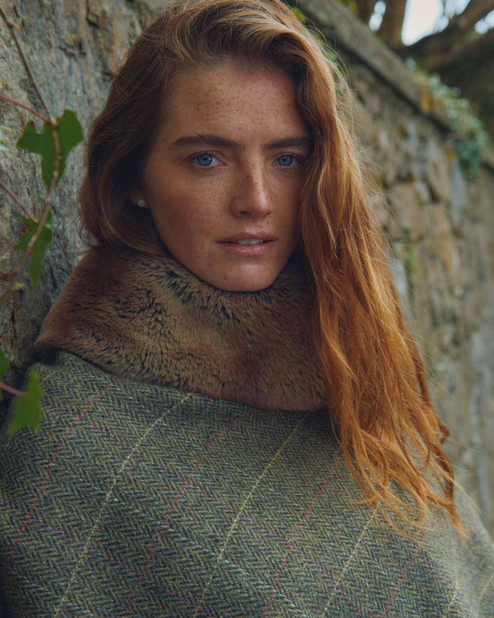 Dubarry Women's Silverfir Tweed Poncho - Waterproof & Warm Winter Cape for Outdoor Activities, Hiking & Casual Wear