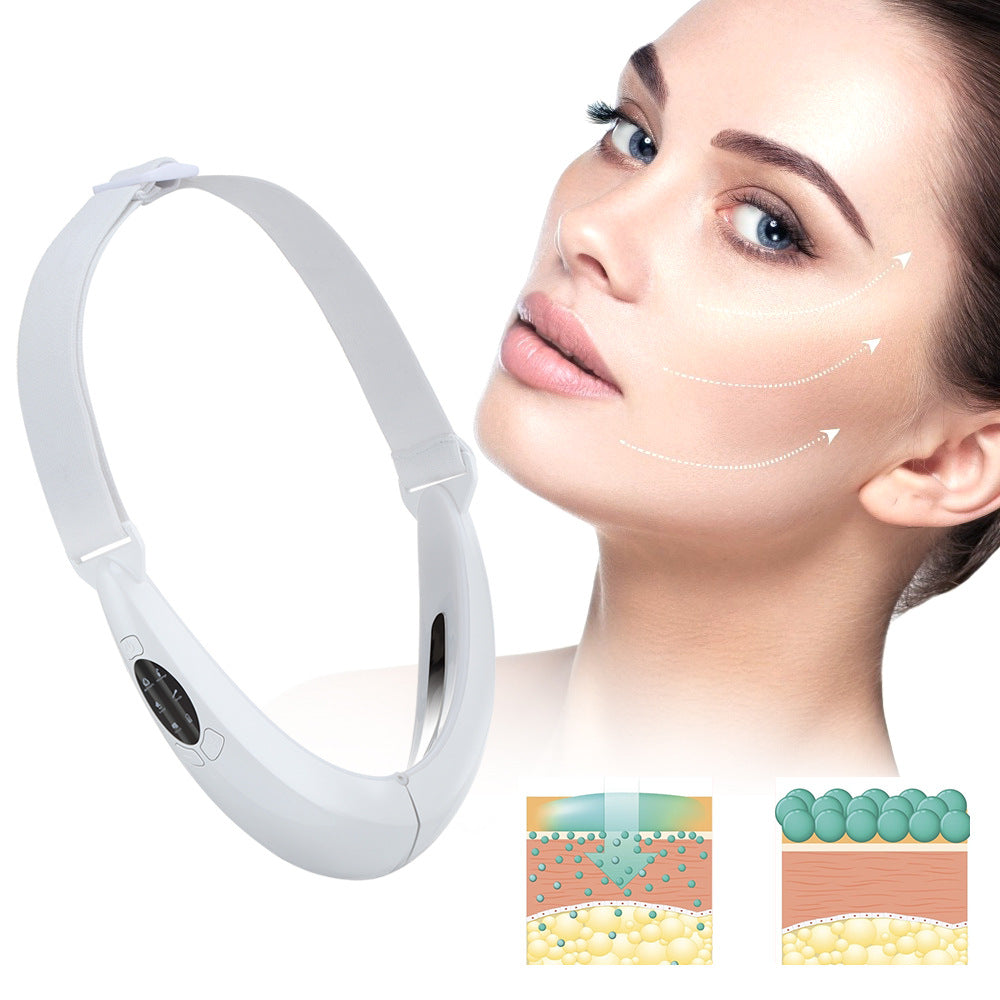 EMS Facial Lifting Belt - Rechargeable Microcurrent Face Toner for Anti-Aging & Skin Tightening | At-Home Facial Massager for Wrinkle Reduction & Youthful Glow