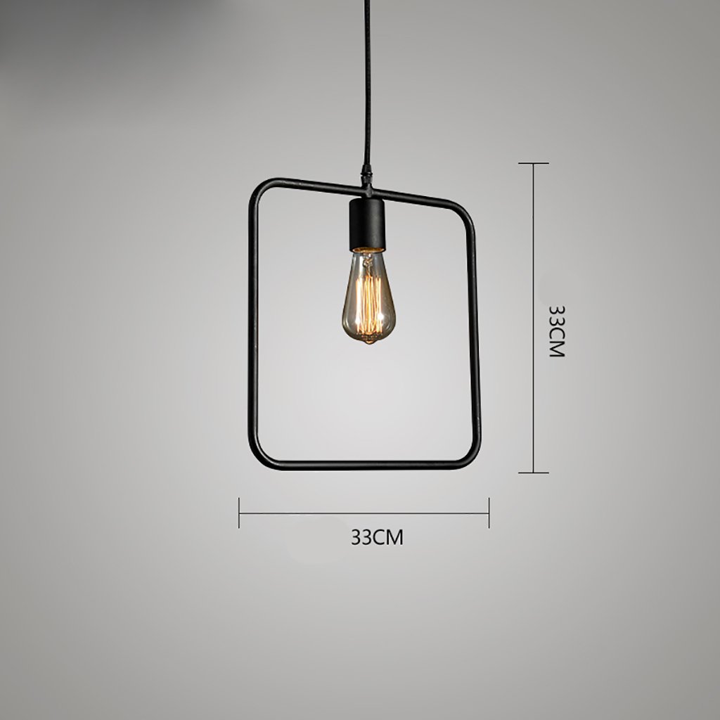 Modern Geometric Iron Chandelier - Minimalist Creative Small Hanging Light Fixture for Dining Room, Bedroom, or Living Room Decor