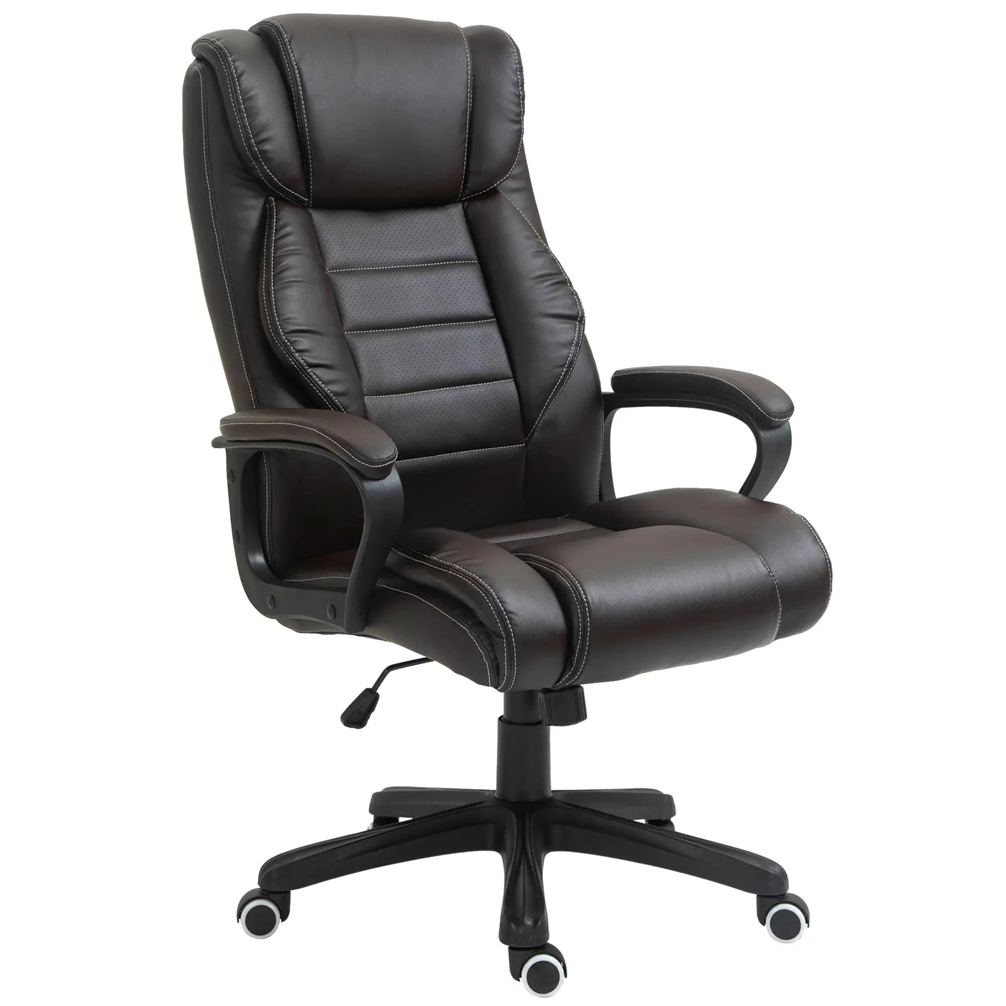 Premium High Back Executive Office Chair - Faux Leather Massage Chair with 6-Point Vibration & 360° Swivel - Black/Gray Options - Perfect for Home Office & Workspace Comfort