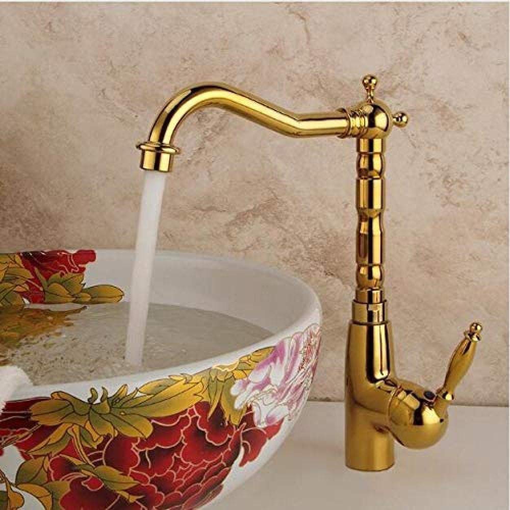 ZXY-NAN Single Hole Kitchen Faucet with Swivel Spout - Gold Brass Mixer Tap with Water Filter for Modern Kitchen Sinks | Perfect for Cooking, Washing Dishes & Food Prep