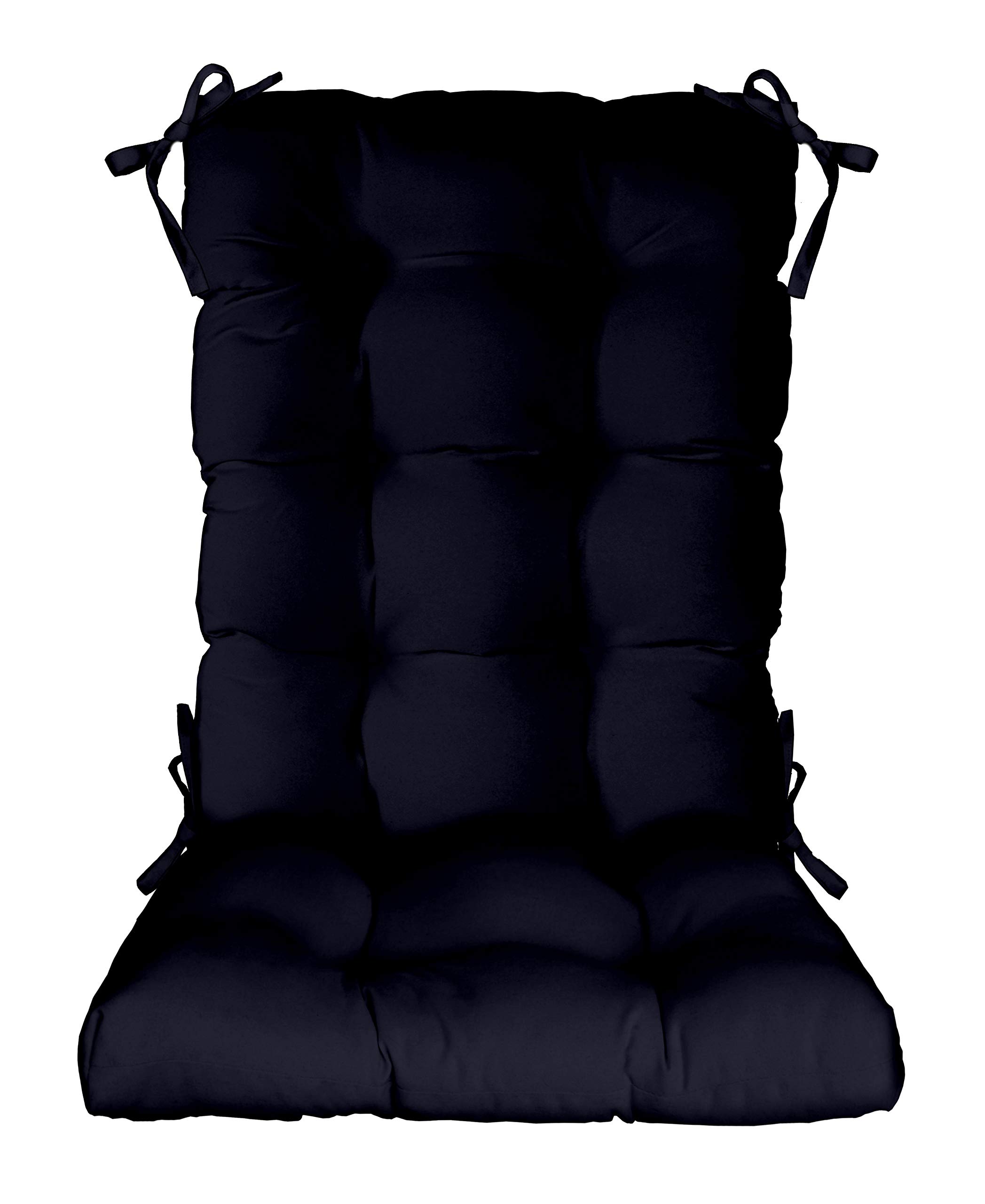 RSH Décor Indoor/Outdoor Sunbrella Tufted Rocking Chair Cushion - Waterproof & UV Resistant - Available in Multiple Sizes & Colors (Large, Canvas Navy) - Perfect for Patio, Porch, Garden & Poolside Relaxation