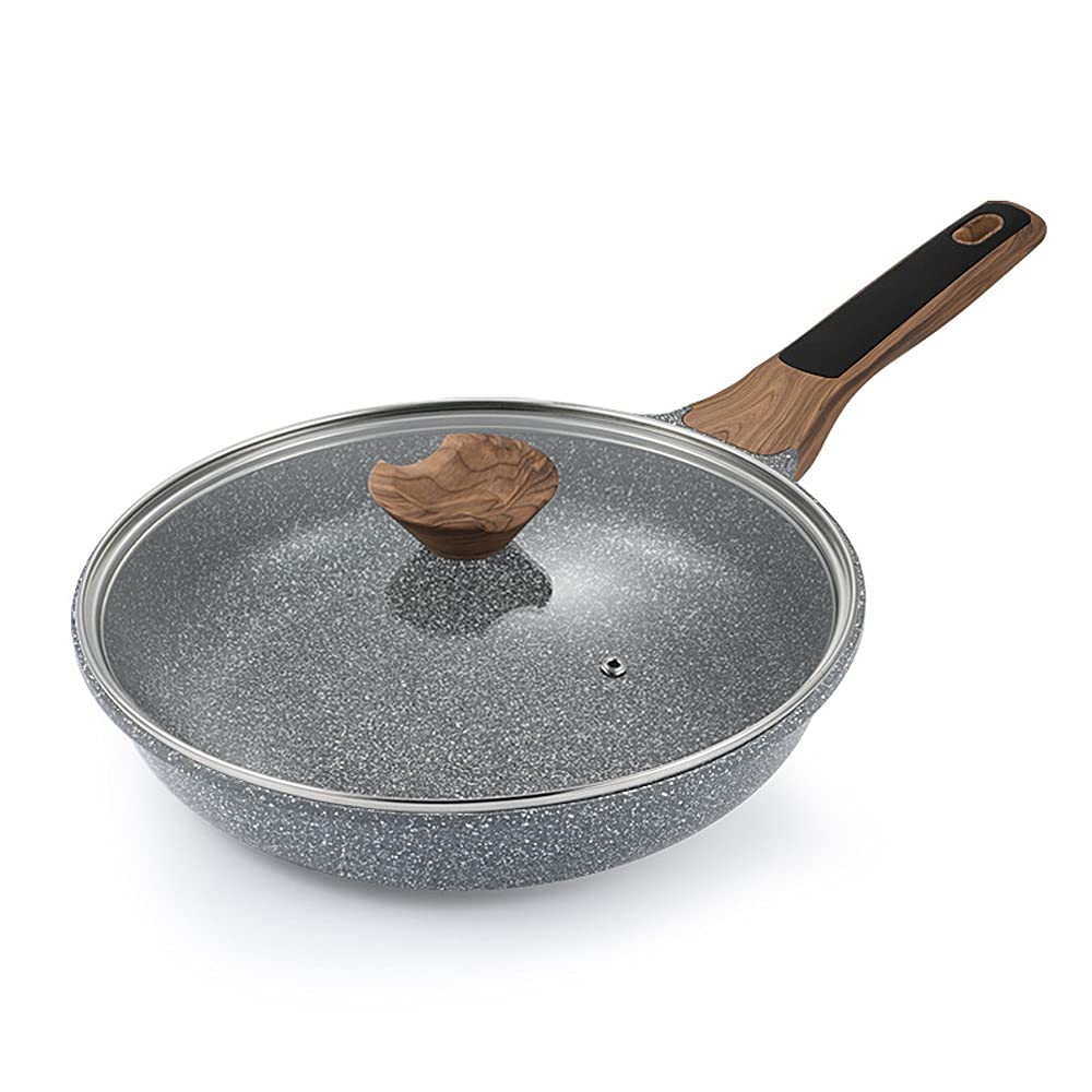 Non-Stick Pancake Griddle Pan with Lid - 24cm Multifunctional Frying Pan for Home Kitchen & Restaurant - Even Heat Distribution & Anti-Scald Handle - Perfect for Pancakes, Eggs, Grilled Cheese & More