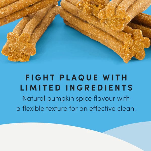 Crump's Naturals Plaque Busters Pumpkin Spice Dental Sticks for Dogs - Natural Teeth Cleaning Chews for Fresh Breath & Tartar Control - Perfect for Small & Medium Breed Dogs After Meals