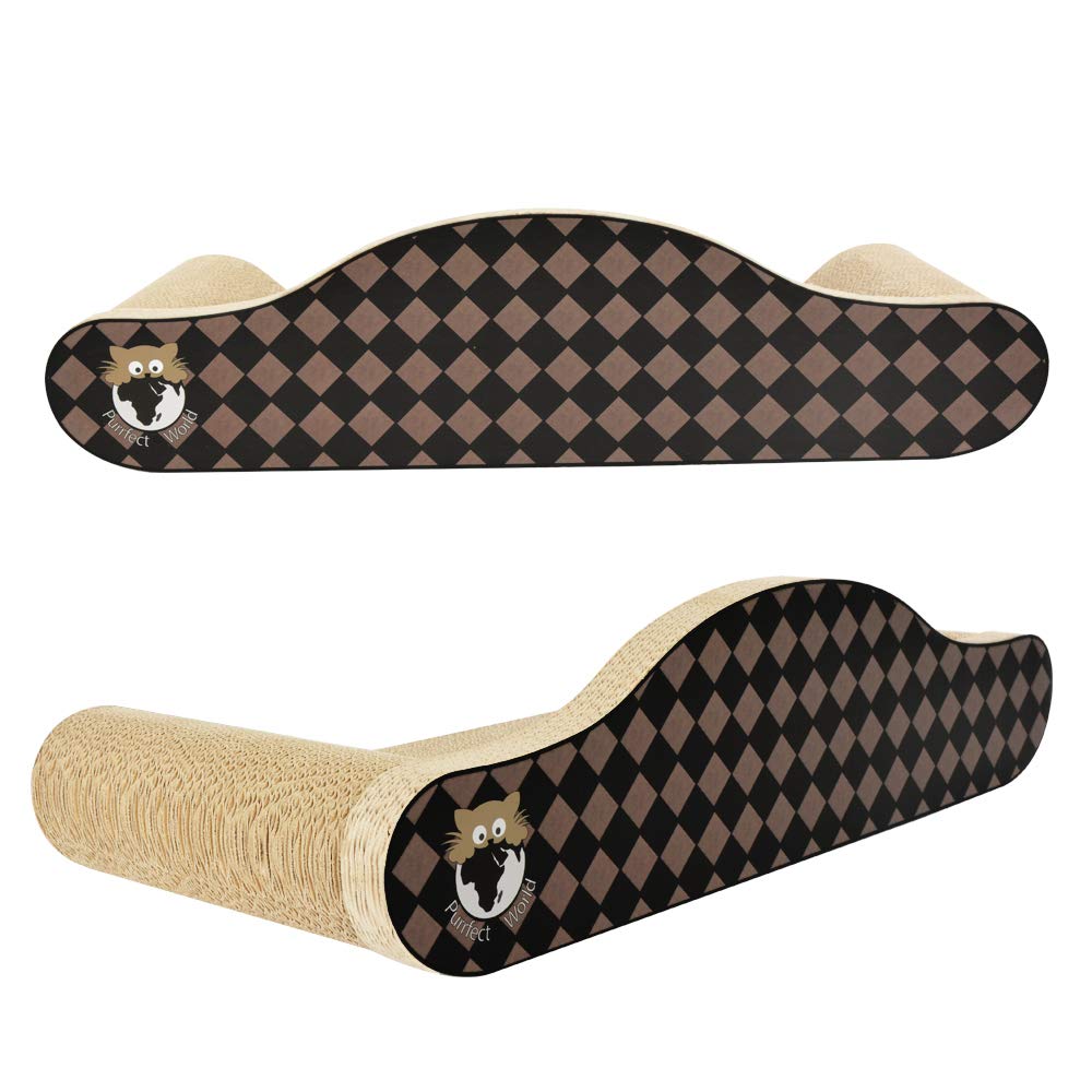 Premium Cat Scratcher Lounge with Checkerboard Design - Durable Cardboard Scratching Pad for Cats - Perfect for Indoor Play, Nail Trimming & Stress Relief