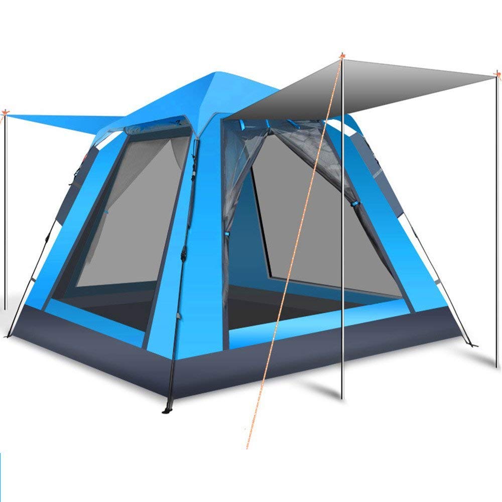 3-4 Person Automatic Pop Up Tent with Double Doors - Lightweight Aluminum Frame, Waterproof & Windproof for Outdoor Camping, Hiking, Backpacking and Storm Protection