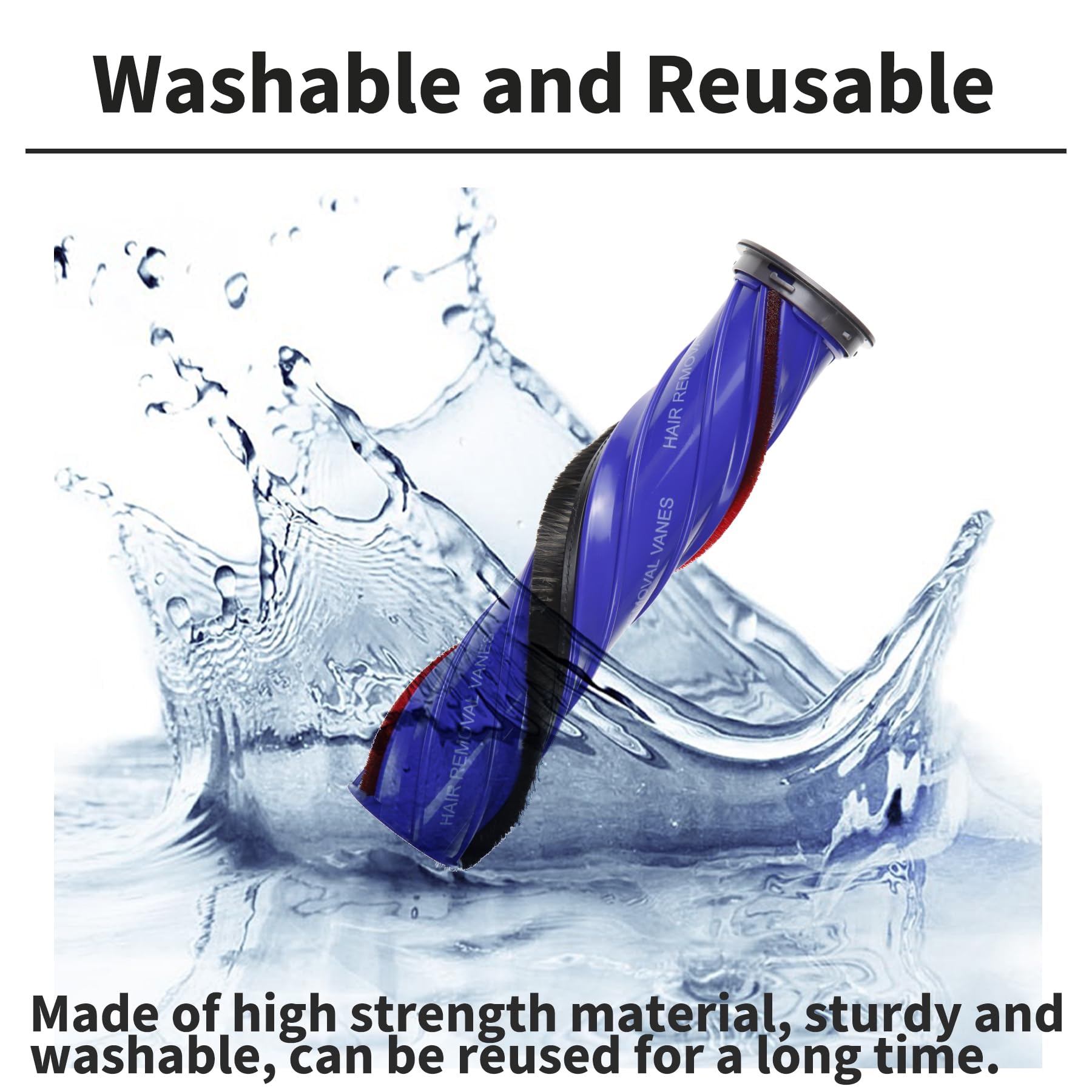 Upgrade Anti-Tangle Vacuum Cleaner Head Replacement for Dyson V8 V10 V11 V15 - Direct Drive Brush Roll for Carpets, Rugs & Hardwood Floors - Perfect for Pet Hair, Dust & Deep Cleaning
