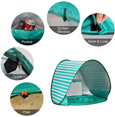 Baby Beach Tent with Pool - UPF 50+ Sun Shelter for Infants & Kids 0-3 Years, Portable Outdoor Shade Tent with Mini Pool for Beach, Park, Backyard & Travel